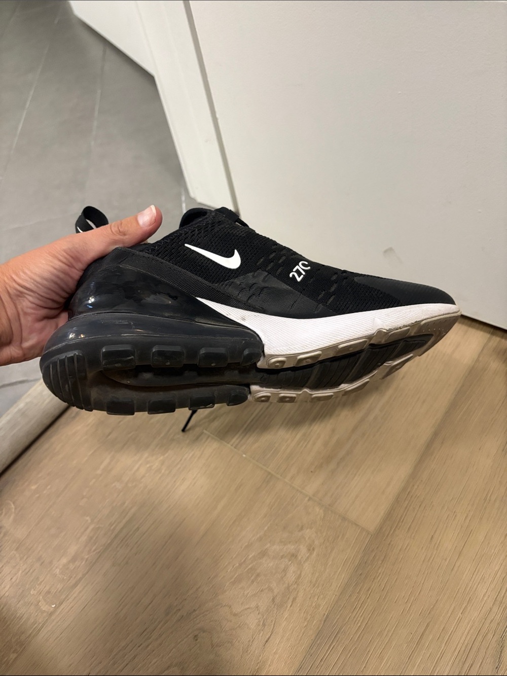 Nike Air Max 270 Women's Black and White Athletic Sneakers - Picture 3 of 6